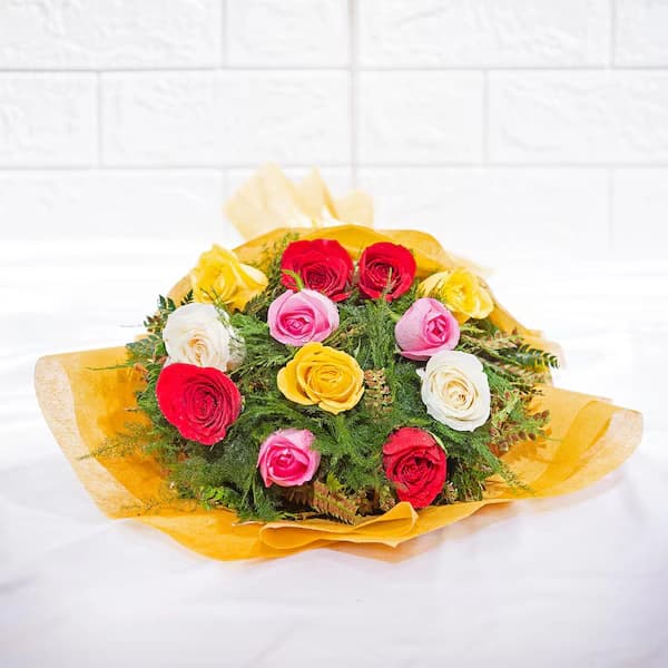 Amber Embraced Mix Roses Flowers  Bouquet — view 3 of 3