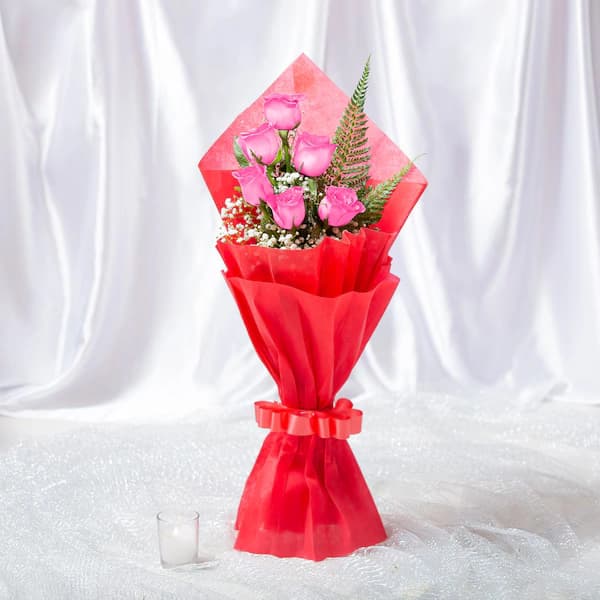 Blooming Pink Rose Flowers  Bouquet — view 3 of 3