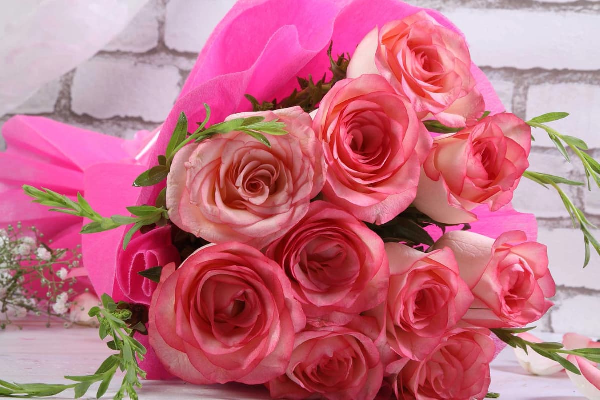 Pink pious rose  Flowers bouquet — view 2 of 3