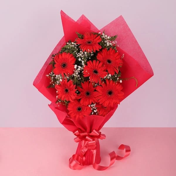 Red Elegance Gerbera Flowers  Bunch — view 2 of 3