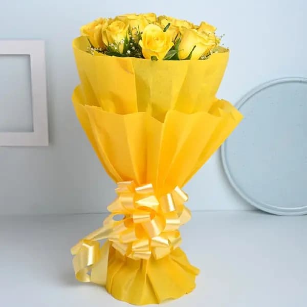 Radiant Yellow Roses Bouquet — view 3 of 3