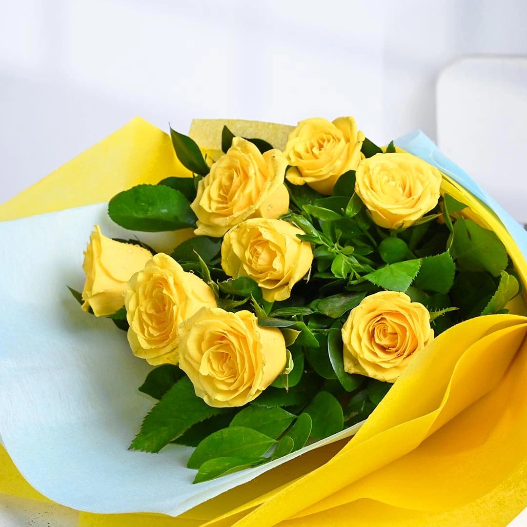 Elegant Yellow Roses Wrapped With Love Bouquets — view 3 of 3
