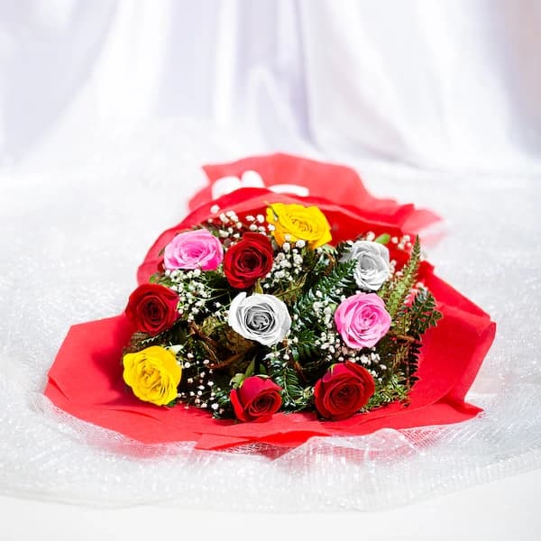 10 Mixed Roses Flowers  Bouquet — view 2 of 2