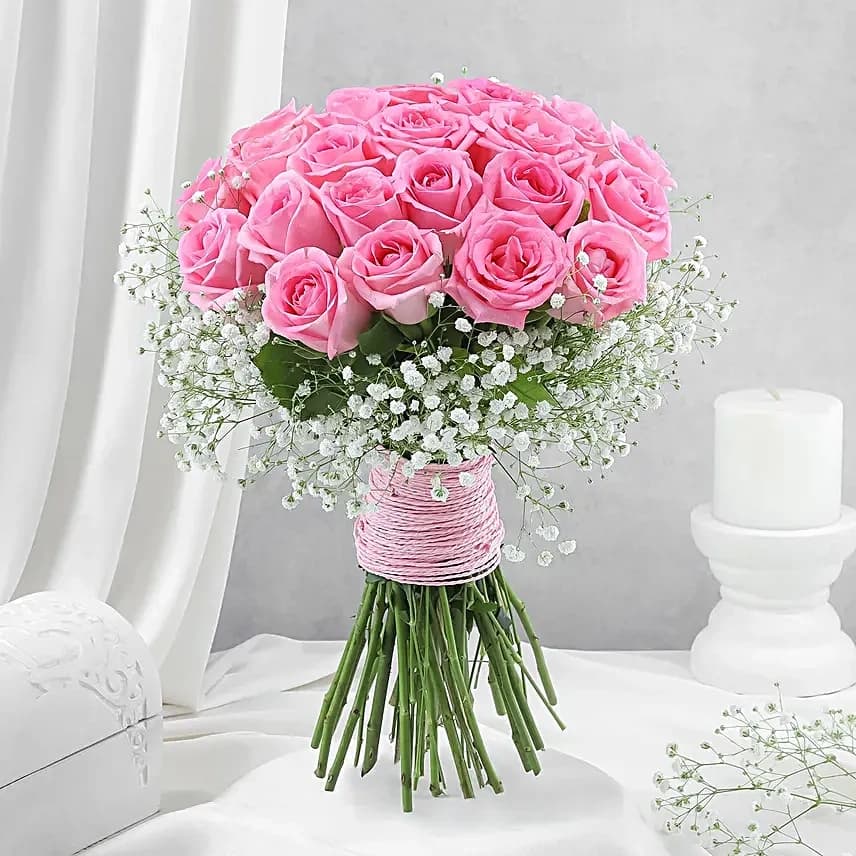 Romantic Blush Rose Flowers  Bouquet — view 4 of 5