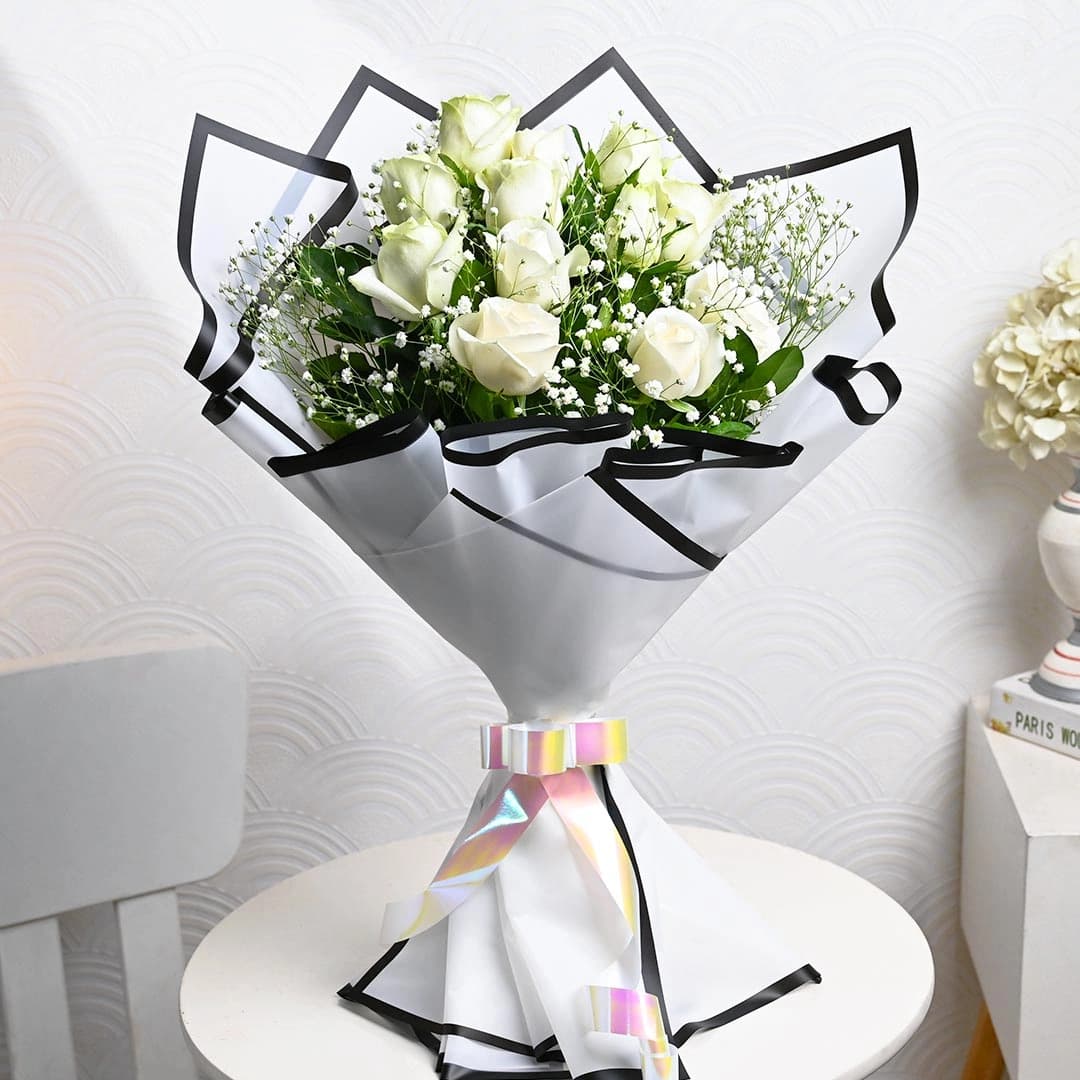 Eternity White Roses Flowers  Bouquet — view 2 of 4