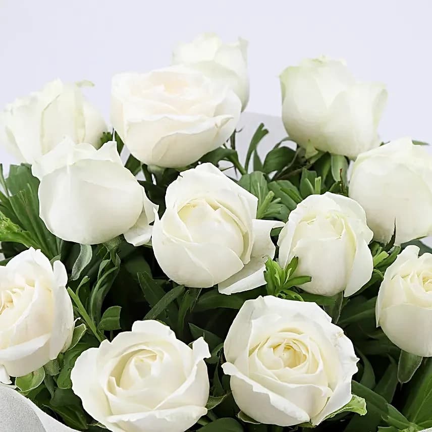 Elegant Pristine White Roses Flowers  Bouquet — view 4 of 4