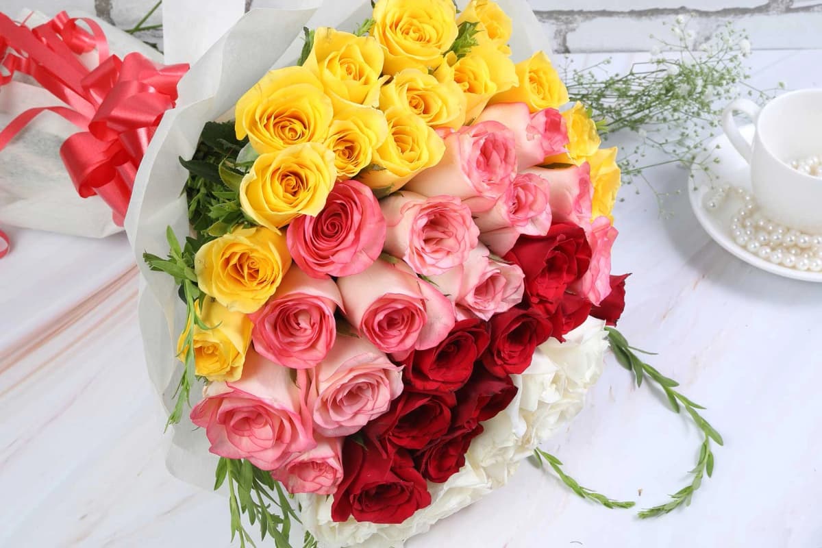 Colorful Mix Flowers rose bouquet — view 2 of 4