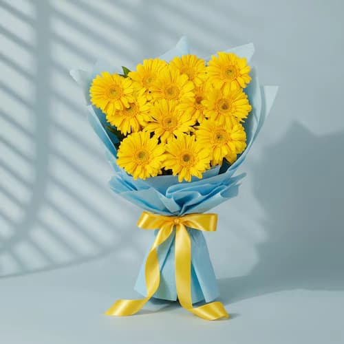 Shineshine Yellow Gerbera Flowers Bouquet — view 1 of 4