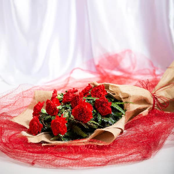 Celestial Carnations Jute Flowers  Bouquet — view 2 of 3