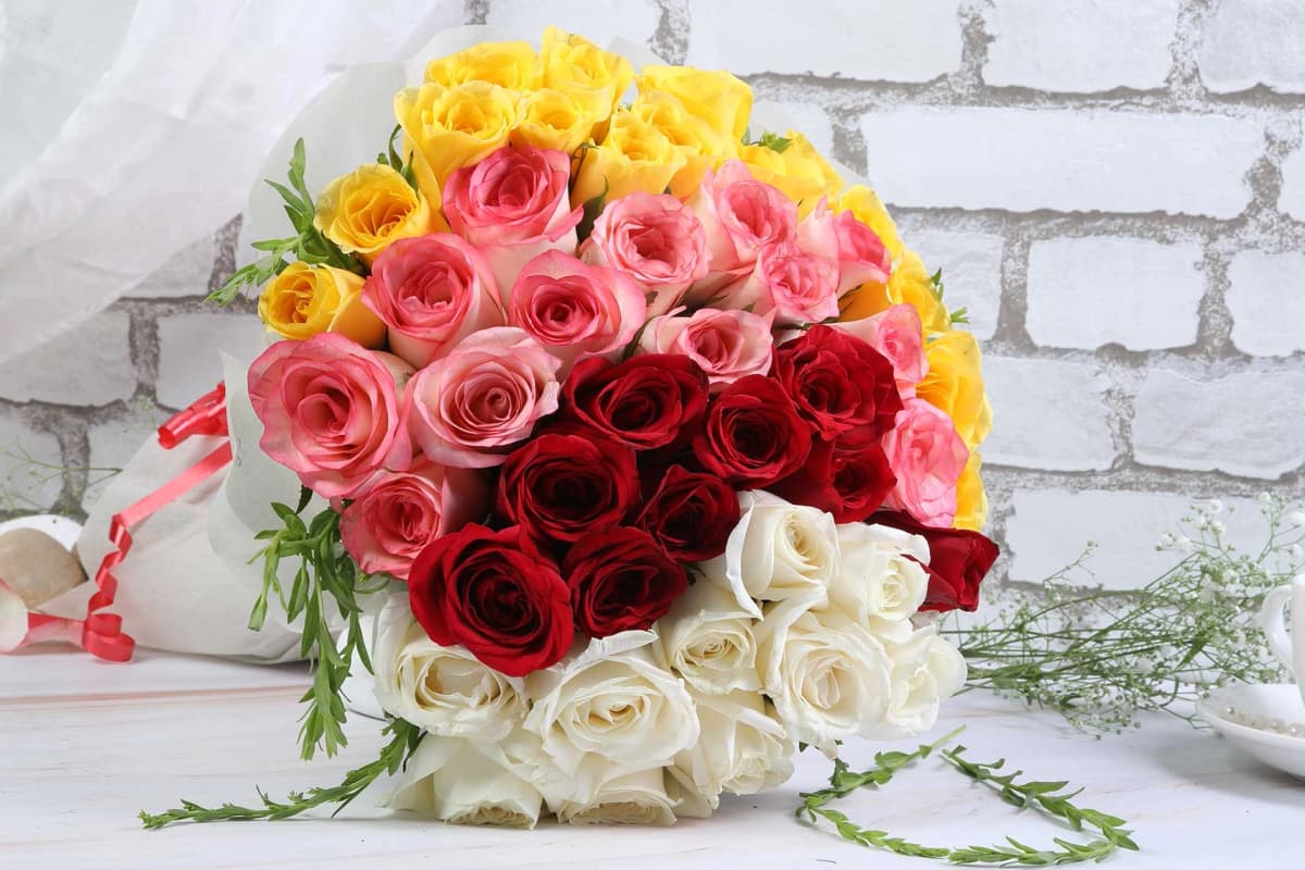Colorful Mix Flowers rose bouquet — view 3 of 4