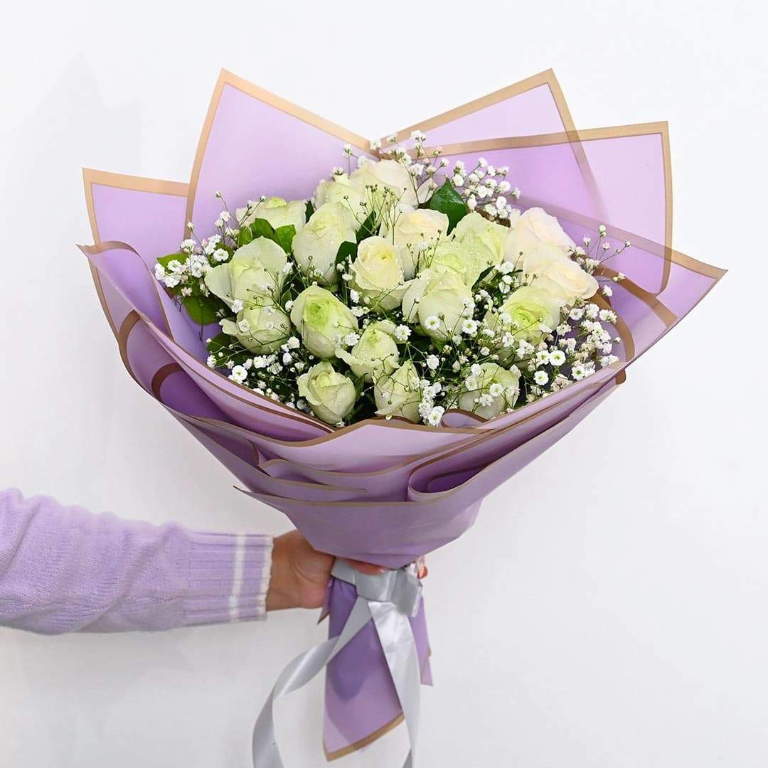 Elegant White Rose Flowers  Bouquet — view 2 of 3