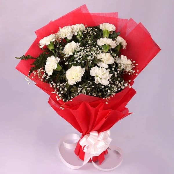 Lovely White Carnation Bouquet — view 2 of 4