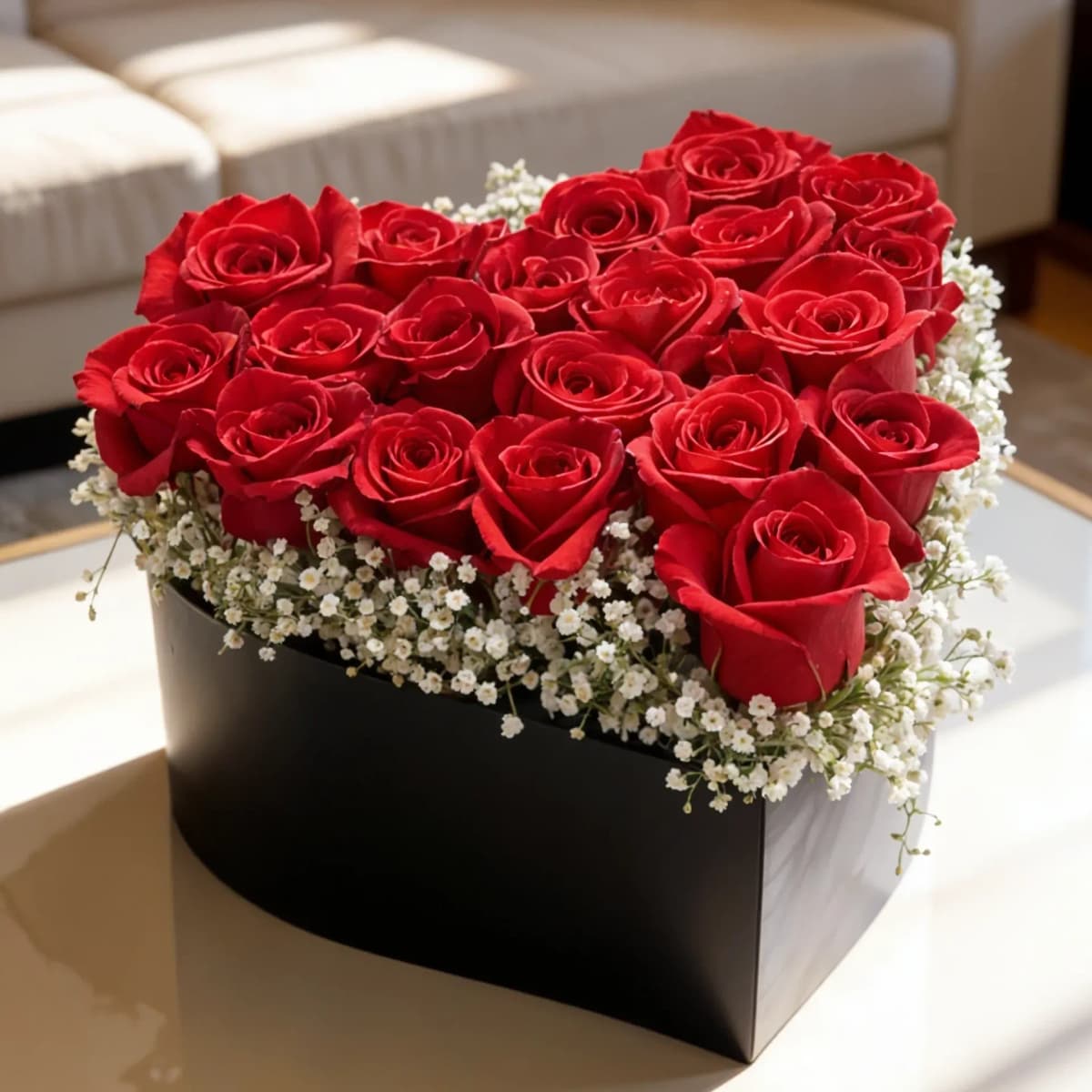 Roses in Heart Shape Box Bouquet — view 1 of 1