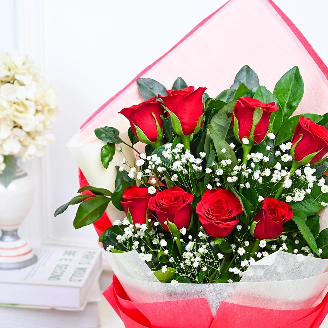 Double-layered Red Rose Flowers  Bouquet — view 4 of 4