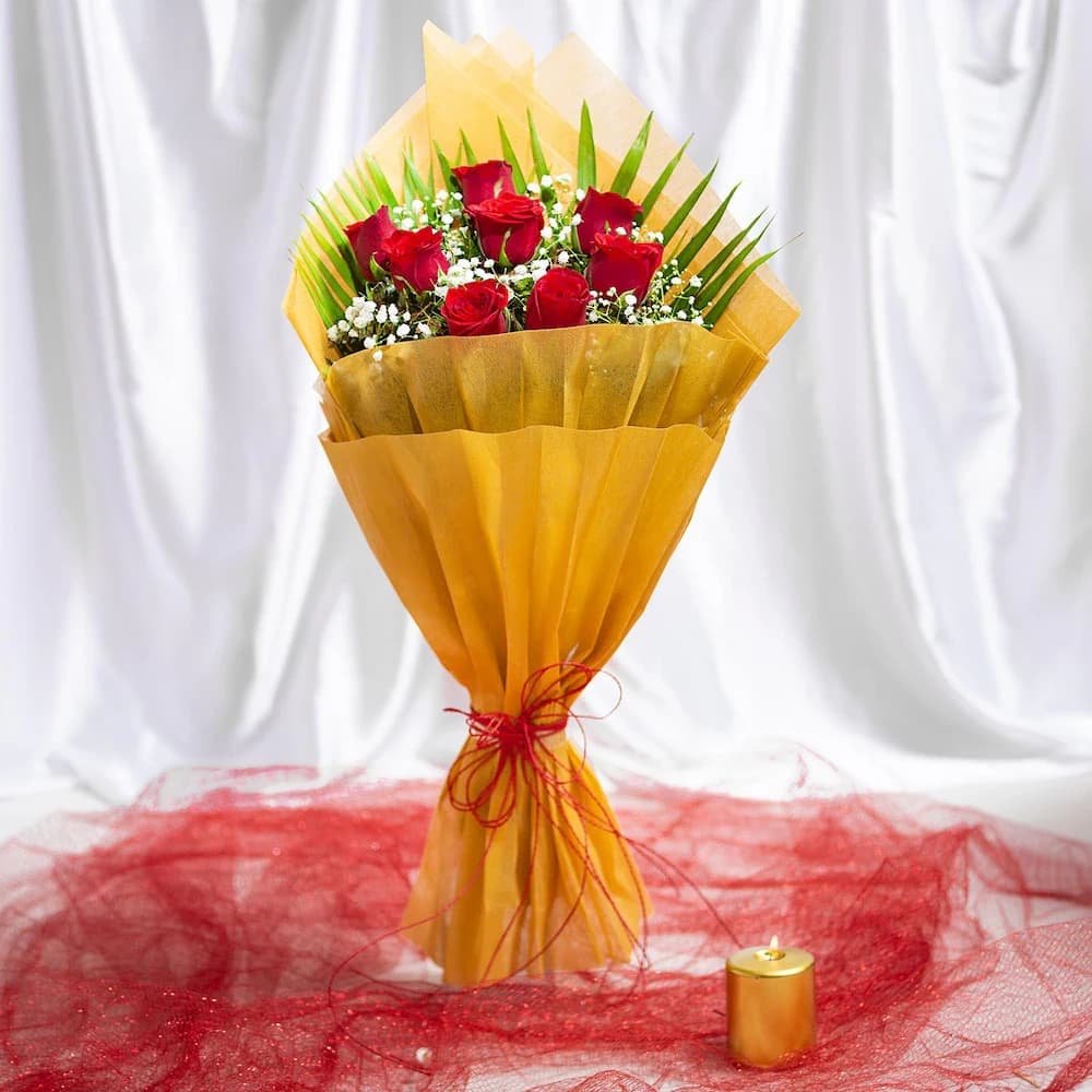 Mystique 8 Red Roses Flowers  Bouquet — view 1 of 3