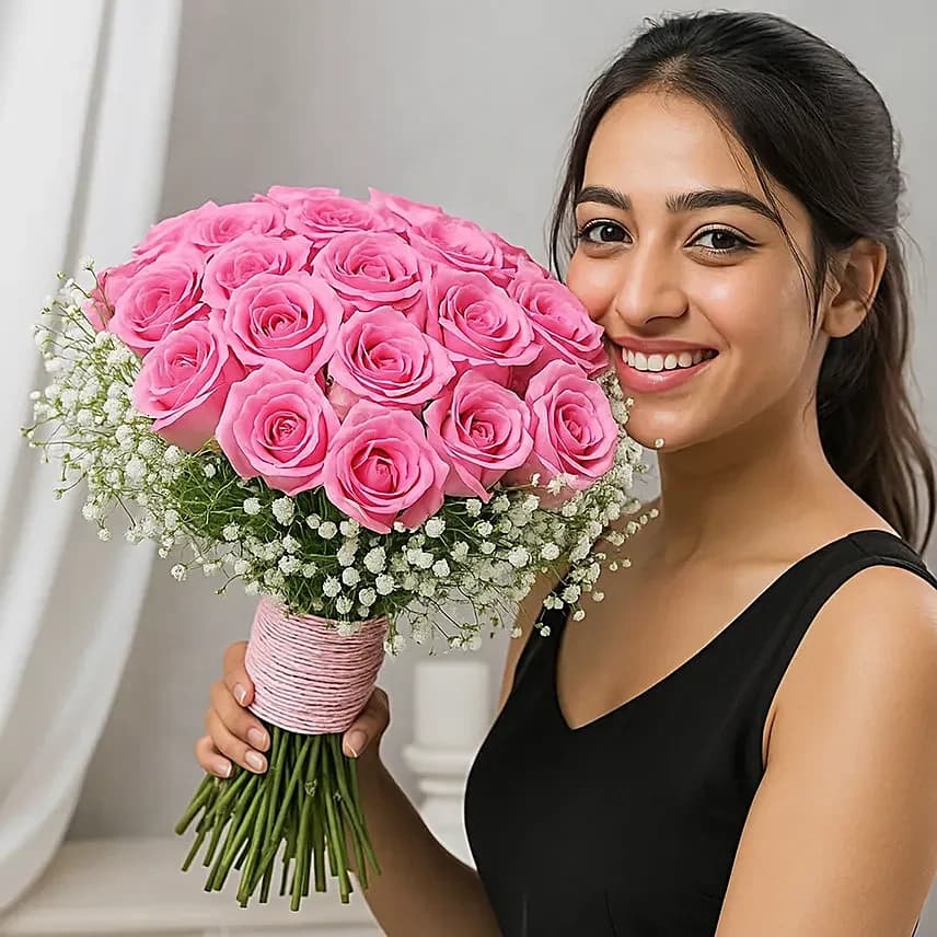 Romantic Blush Rose Flowers  Bouquet — view 2 of 5