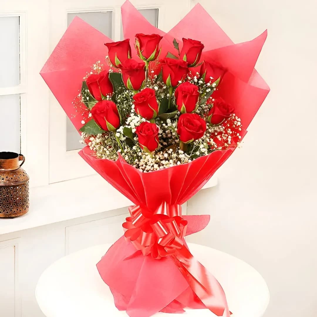 12 Red Rose Flowers  Bunch — view 1 of 1