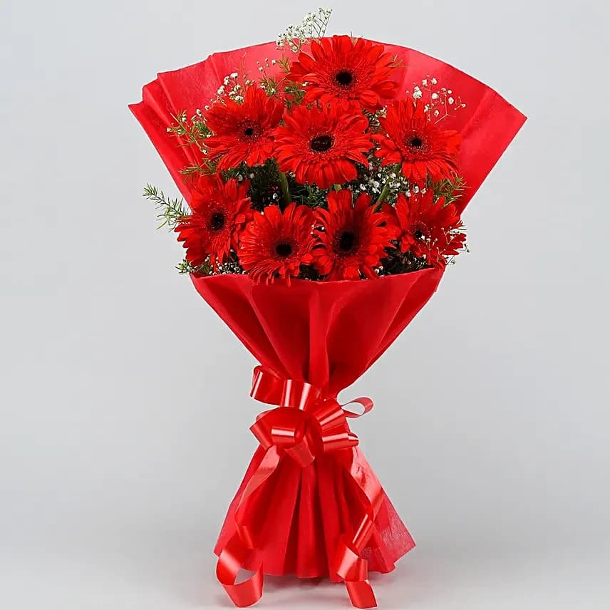 Red Elegance Gerbera Flowers  Bouquet — view 3 of 4