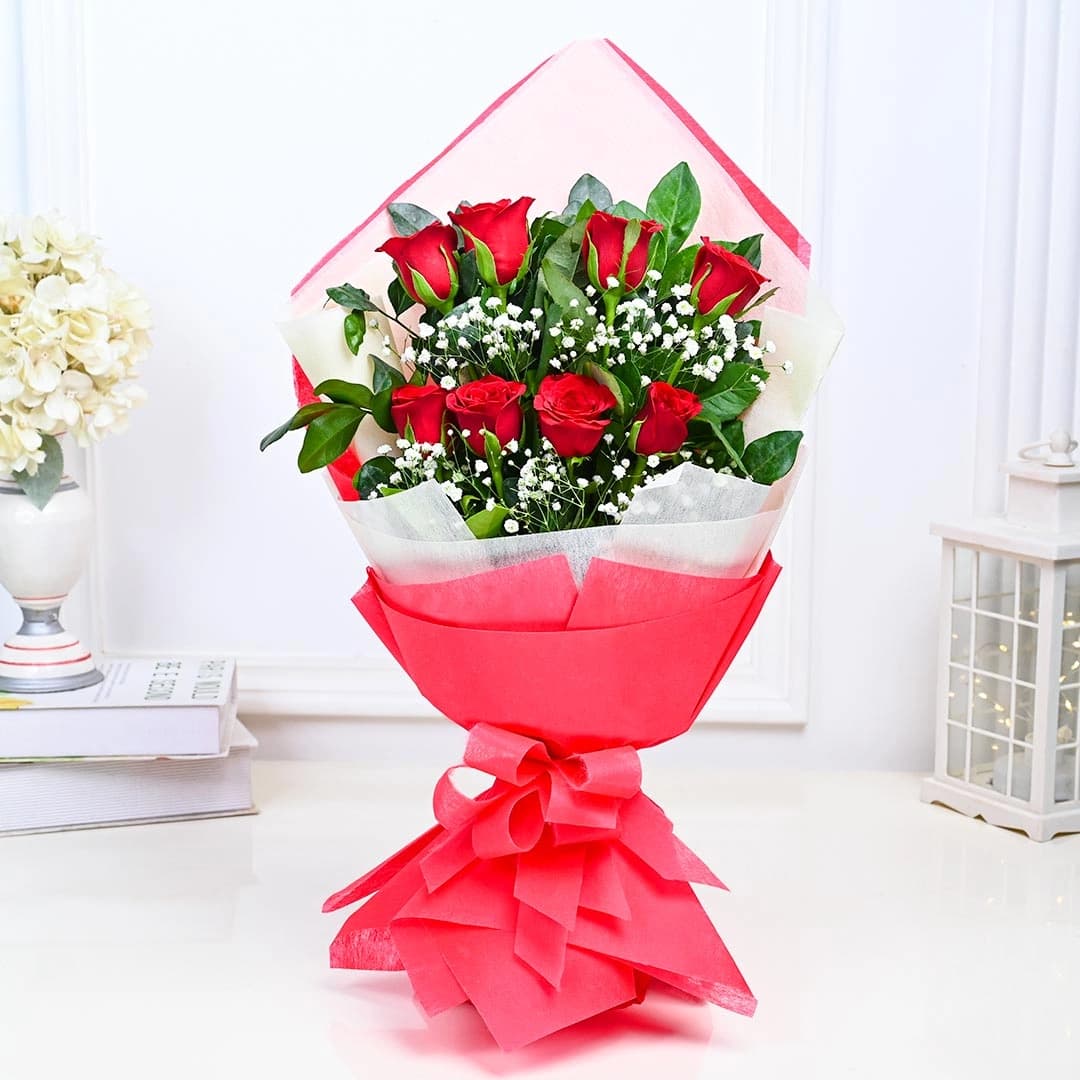 Double-layered Red Rose Flowers  Bouquet — view 1 of 4