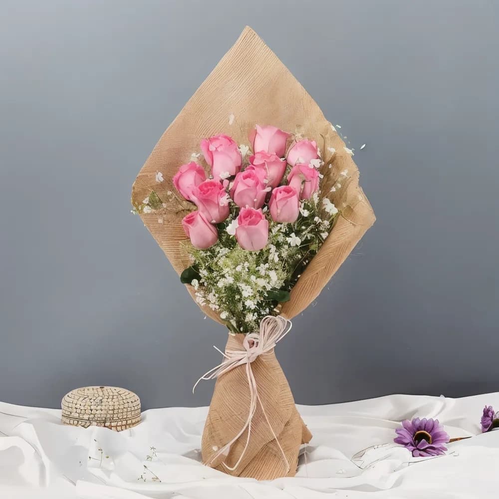 Aesthetic Pink Rose Flowers  Bouquet — view 1 of 1