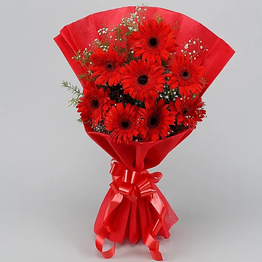 Red Elegance Gerbera Flowers  Bouquet — view 4 of 4
