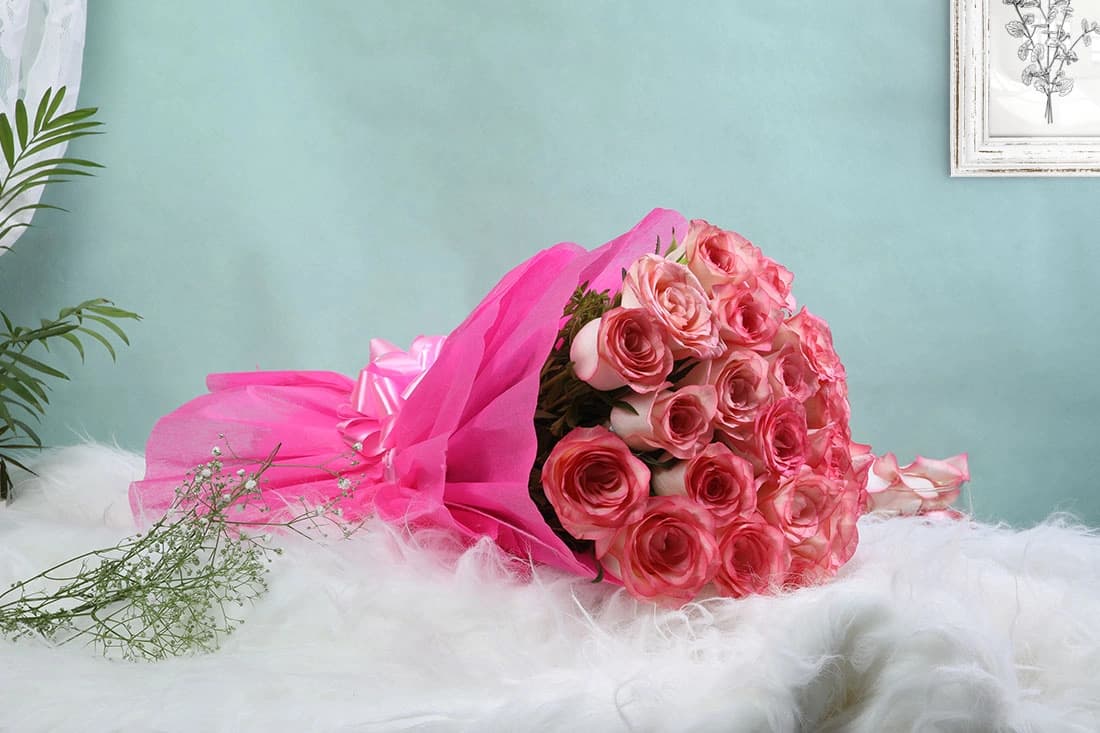 Flourescent pink Flowers  rose bouquet — view 1 of 3