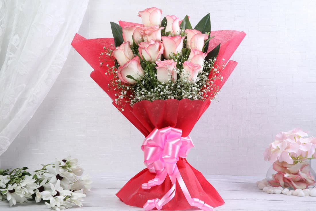 Pink rose love Flowers  bouquet — view 1 of 4