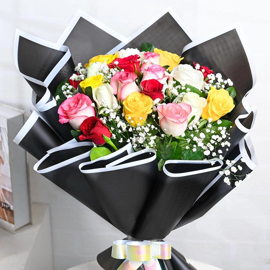 Majestic Bouquet Of Mixed Roses Flowers — view 4 of 4