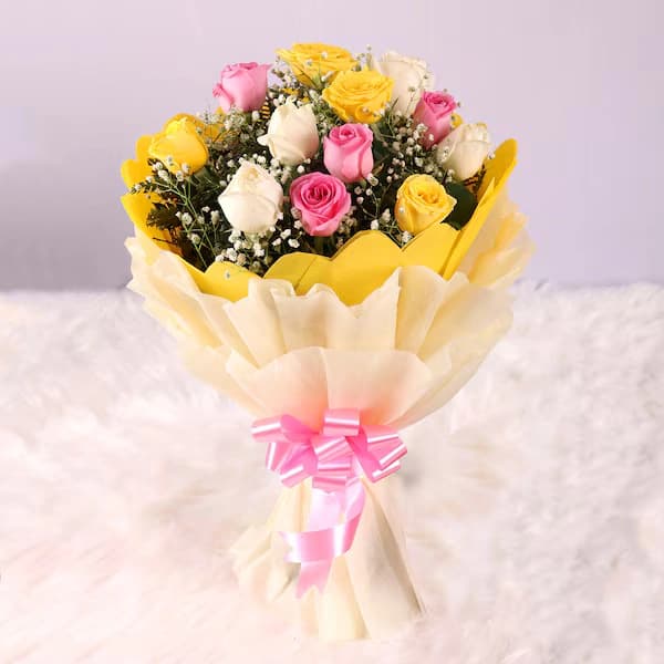 Attractive Mixed Roses Flowers  Bouquet — view 2 of 3