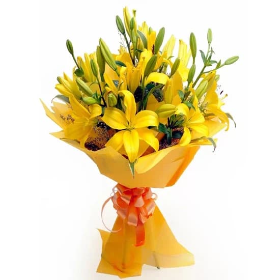 Sunshine Yellow Lily Flowers  Bouquet — view 1 of 1