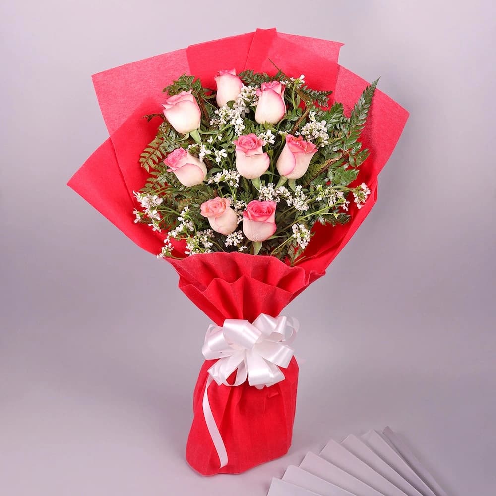 Pink roses exclusive bunch Flowers Bouquet — view 1 of 4