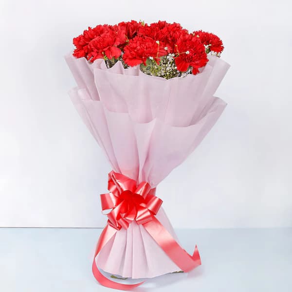 12 Red Carnations Bouquet — view 2 of 3