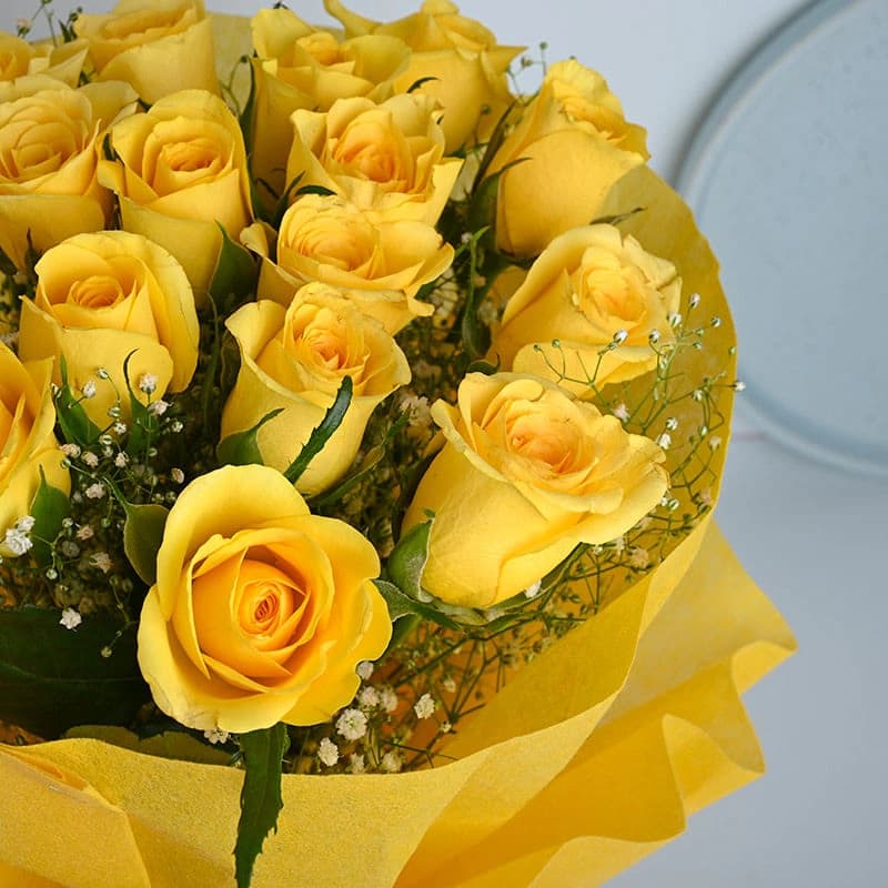 Radiant Yellow Roses Bouquet — view 2 of 3