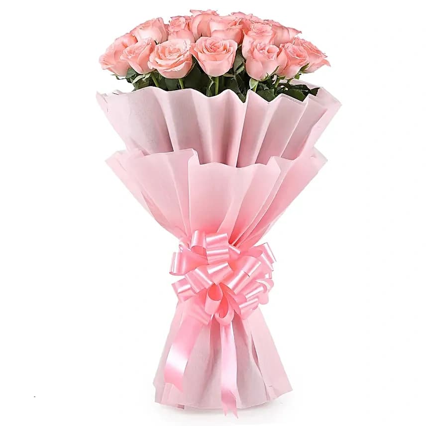 Graceful 25 Pink Roses Flowers  Bouquet — view 2 of 4