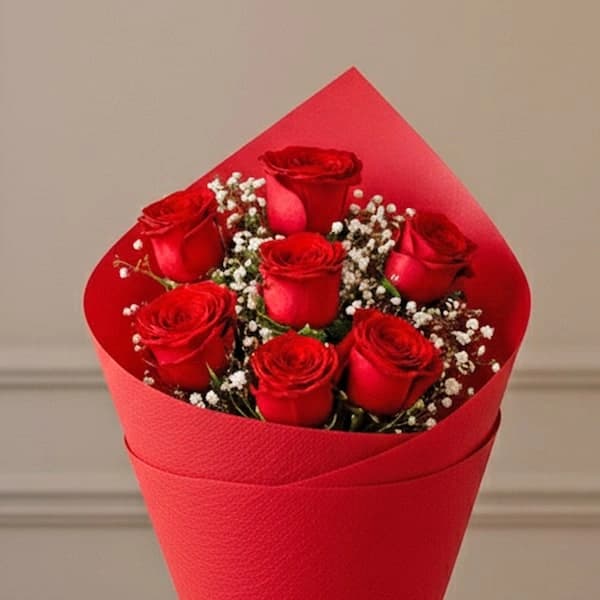 7 Red Roses Flowers  Bouquet — view 3 of 3