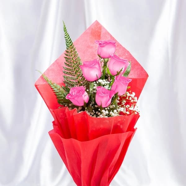Blooming Pink Rose Flowers  Bouquet — view 2 of 3