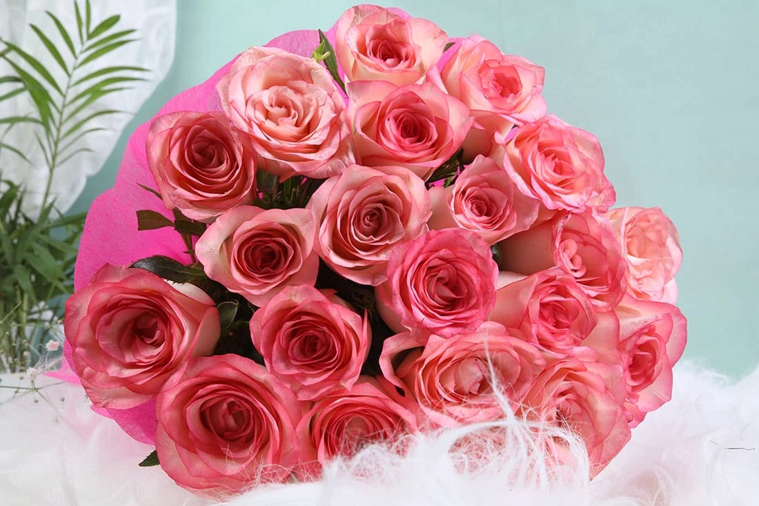 Flourescent pink Flowers  rose bouquet — view 2 of 3