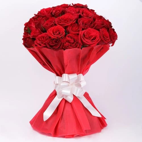 For Someone Special Red Roses in Red Packing Bouquet — view 1 of 4