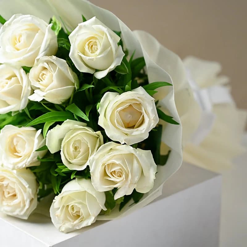 Eternity White Roses Flowers  Bouquets — view 3 of 3