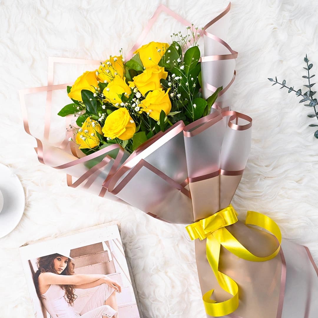 Vibrant Yellow Flowers  Roses For Forever Love — view 1 of 3