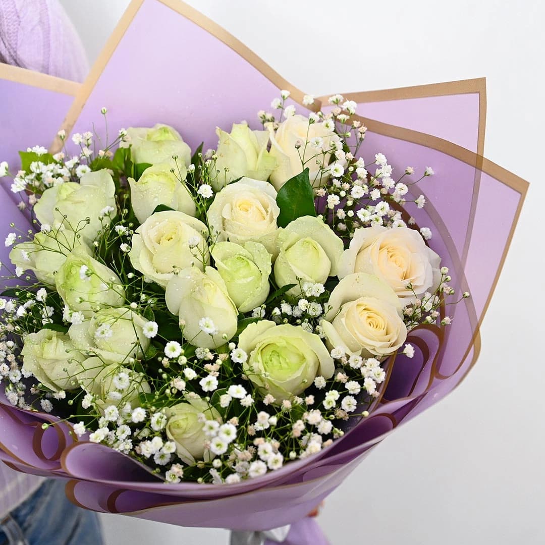 Elegant White Rose Flowers  Bouquet — view 3 of 3