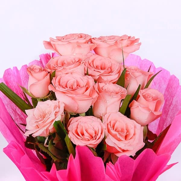 12 pink roses Bouquet — view 2 of 4
