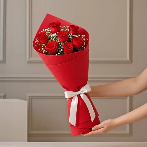 7 Red Roses Flowers  Bouquet — view 2 of 3