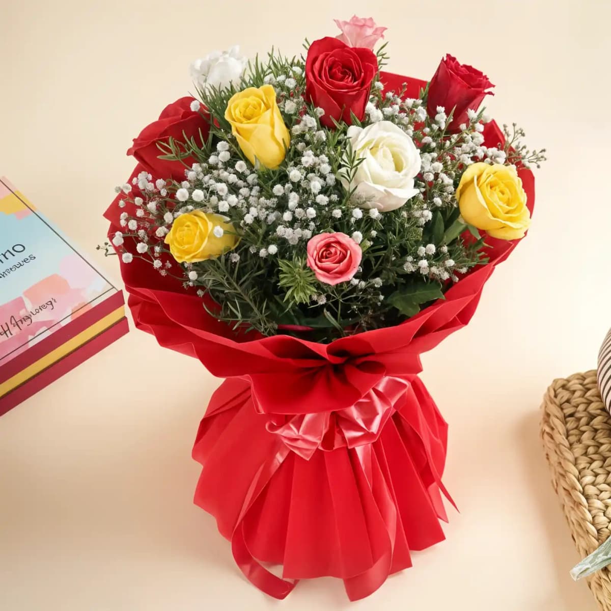 Mixed Roses Flowers Bouquet for Birthday — view 2 of 2