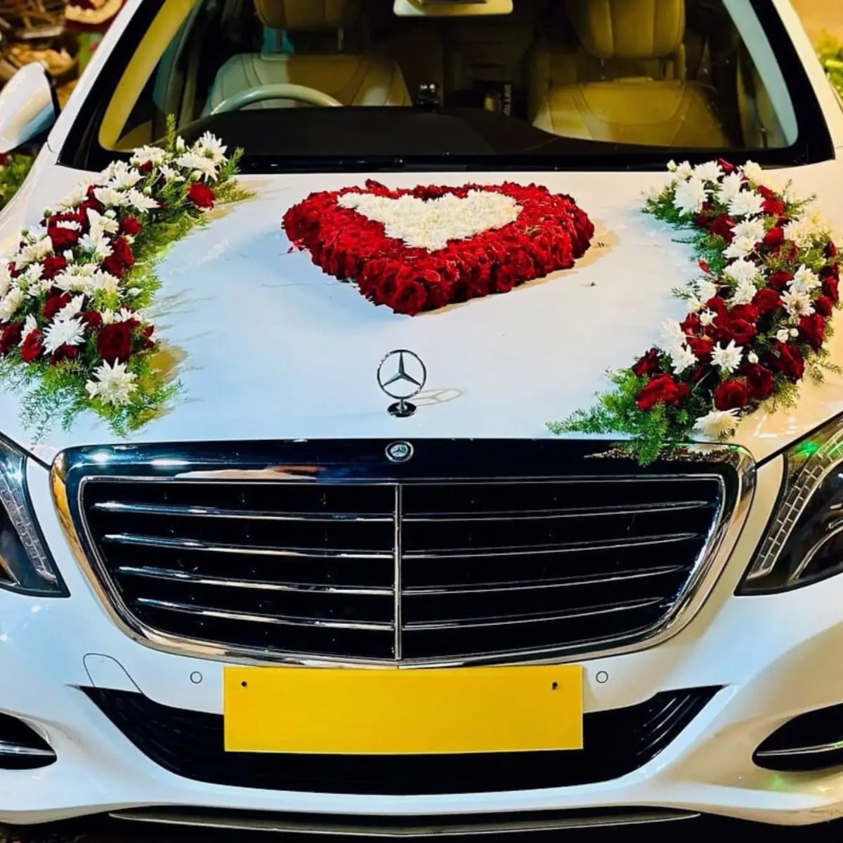 Rose Mercedes Wedding Car Decor — view 2 of 2