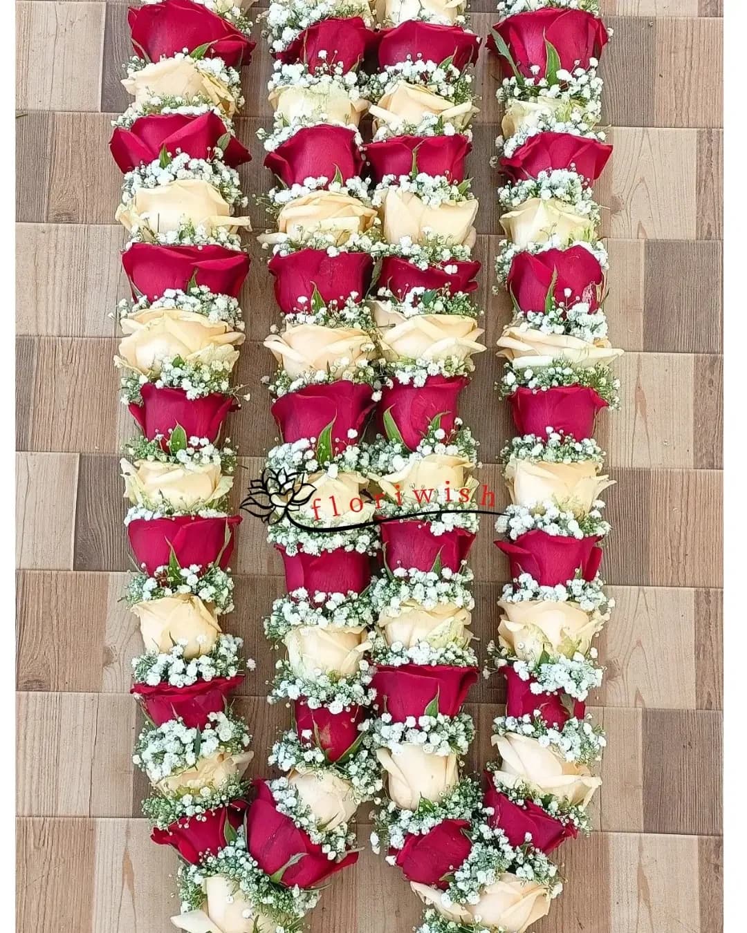 Red Peach Rose Garland — view 1 of 1