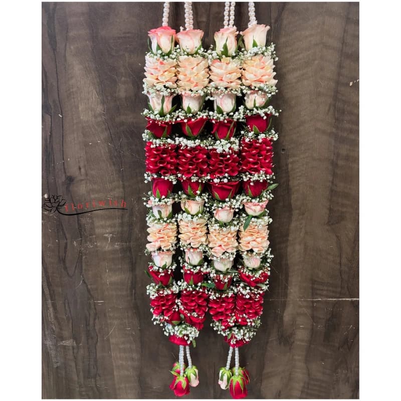 Red and Peach Rose Garland — view 1 of 1