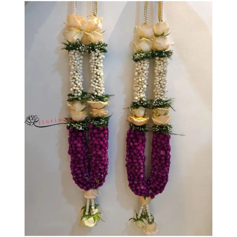 Maroon Flower Varmala — view 1 of 1