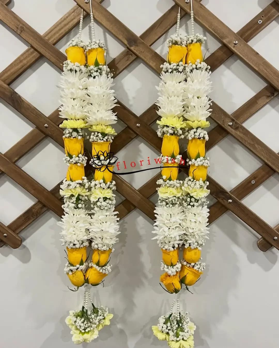 Yellow Rose Jasmine Flower Varmala — view 1 of 1