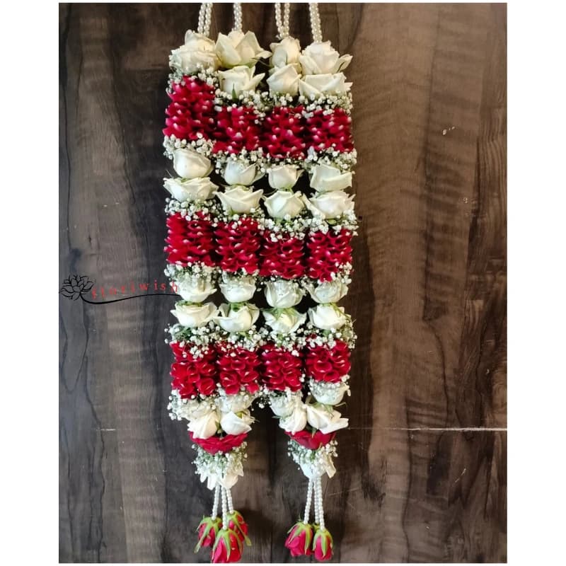 Red and White Rose Varmala — view 1 of 1